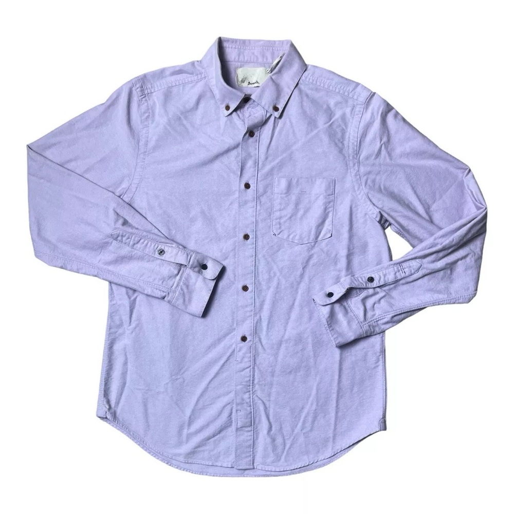 Trovata Shirt Mens Purple Medium Cotton Unisex Long Sleeve Solid